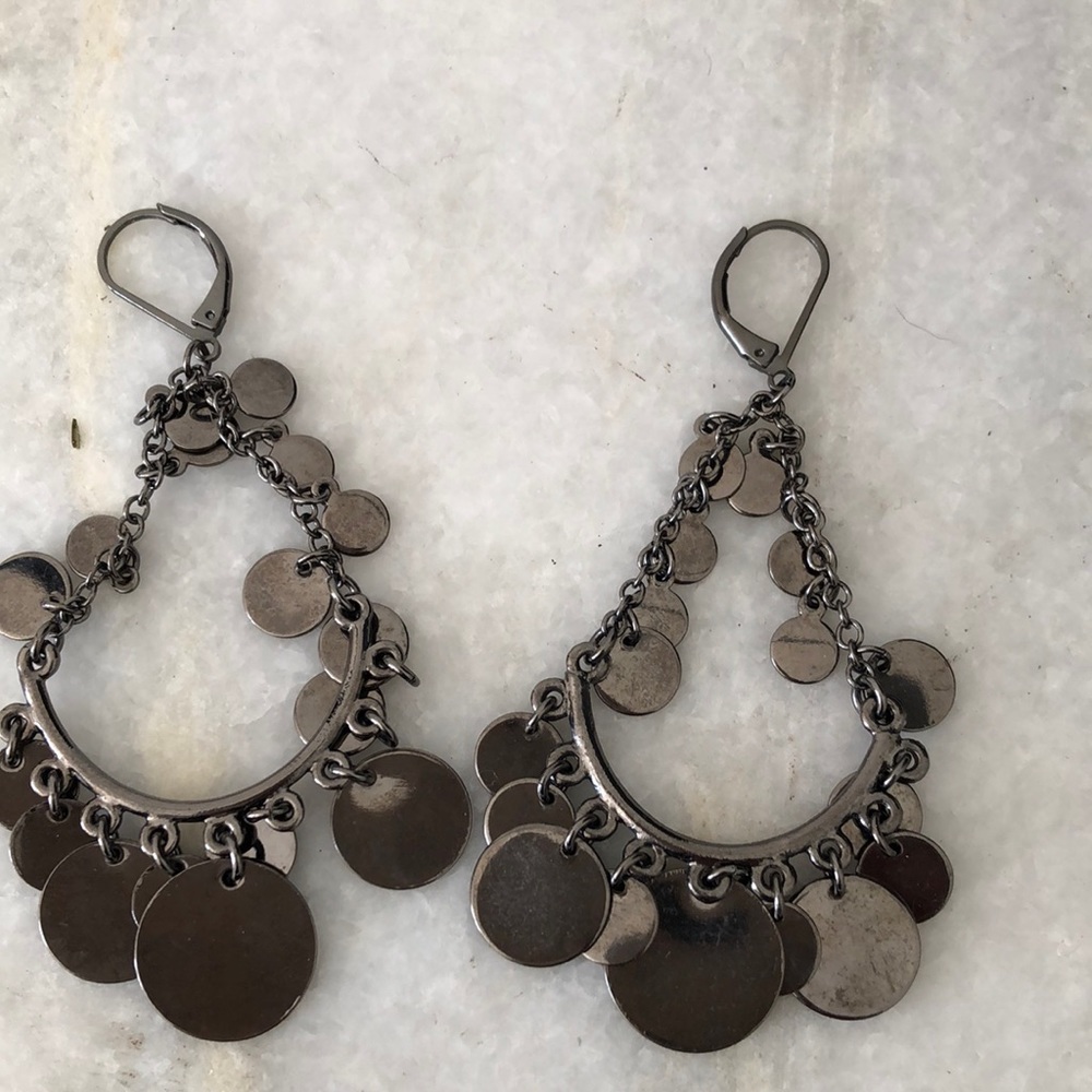 Dark pewter pierced earring